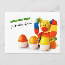 Der sonnige Osterhase. Benutzerdefinierbare Osterp Feiertagspostkarte