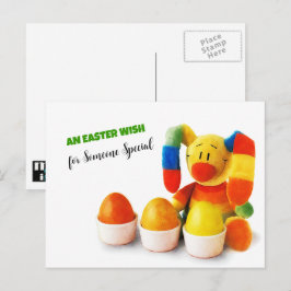 Der sonnige Osterhase. Benutzerdefinierbare Osterp Feiertagspostkarte