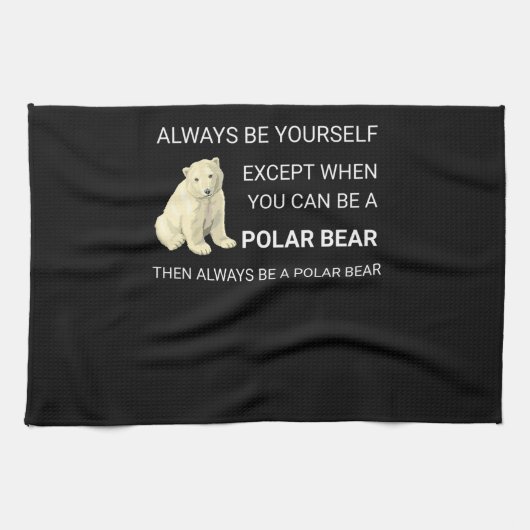 Der sonnige Polar Bär ist immer Ihr Selbstbär. Geschirrtuch (Horizontal)
