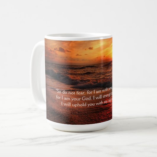 Der sonnige Strand fürchtet sich nicht vor Isaiah  Kaffeetasse (Vorderseite Links)