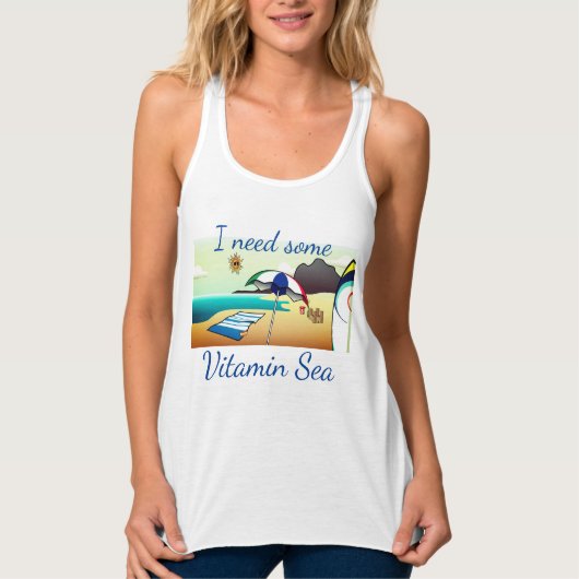 Der sonnige Strand "Ich brauche etwas Vitaminmeer. Tank Top (Vorderseite)