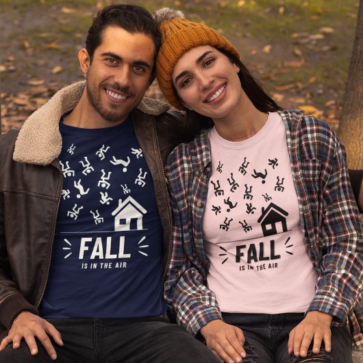 Der sonnige Strichmännchen fällt in der Luft T-Shirt