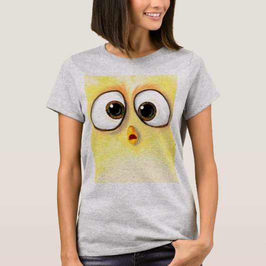 Der sonnige T - Shirt mit überraschtem Hühnchen (Vorderseite)