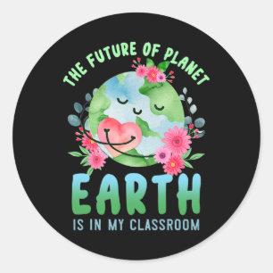Der sonnige Tag der Erde Die Zukunft des Planeten Runder Aufkleber