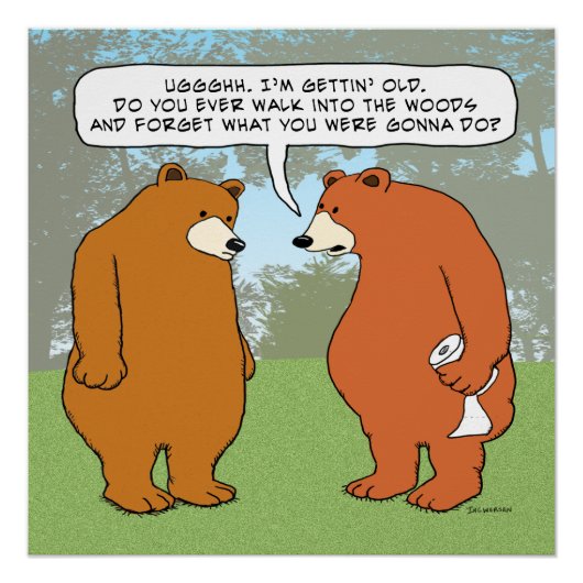 Der sonnige vergessene Bär im Wald Poster (Vorderseite)