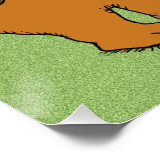 Der sonnige vergessene Bär im Wald Poster (Ecke)