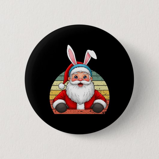 Der sonnige Weihnachtsmann mit sonnigen Ohren zu W Button (Vorderseite)