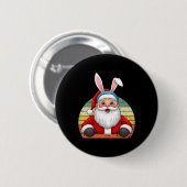 Der sonnige Weihnachtsmann mit sonnigen Ohren zu W Button (Vorne & Hinten)