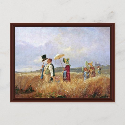 Der Sonntagsspaziergang am Spitzweg, Carl Postkarte (Vorderseite)