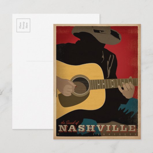 Der Sound von Nashville Postkarte (Vorne/Hinten)