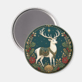 Der souveräne Hirsch des Winters Magnet (Vorderseite/Rückseite)