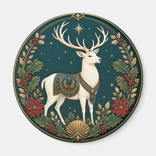 Der souveräne Hirsch des Winters Magnet (Vorne)