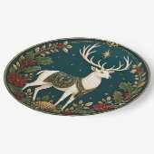Der souveräne Hirsch des Winters Pappteller (Schrägansicht)
