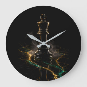 Der Sovereign   Luxus-Dunkel-Schachkönig-Acryl Große Wanduhr