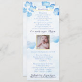 Der Spanische Boy Bautizo Taufe lädt mit Wolken ei Einladung (Vorne/Hinten)