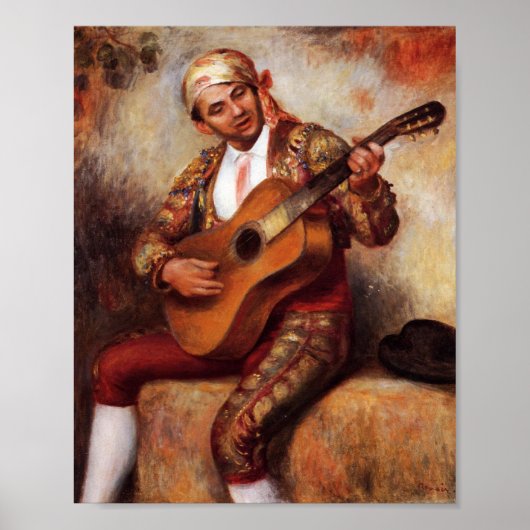 Der spanische Gitarrist (von Pierre-August Renoir) Poster (Vorne)
