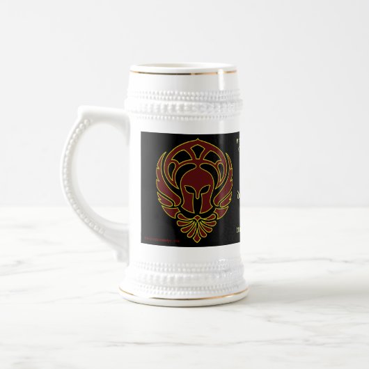 Der spartanische Stein des Fantasie-roten Bierglas (Links)