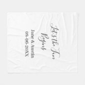 der Spaß beginnt Hochzeitspaar Name Datum simpl Fleecedecke (Vorderseite (Horizontal))