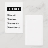 Der Spaß der Funny Retirement Gag hat nicht mein P Visitenkarte (Vorne/Hinten)