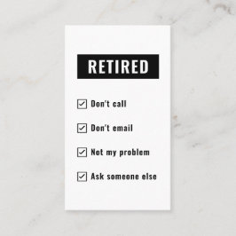 Der Spaß der Funny Retirement Gag hat nicht mein P Visitenkarte