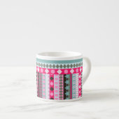 Der Spaß-Streifen des Süßigkeits-Zickzack-rosa und Espressotasse (Vorderseite Rechts)