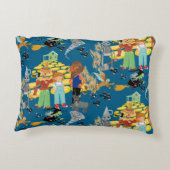 Der Spaß-Zauberer von Oz über blaues Kinderdesign Dekokissen (Rückseite)