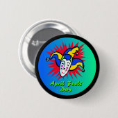 Der Spaßvogel des Aprilscherzes Button (Vorne & Hinten)