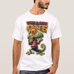 Der Späte Lustiger Chamäleon- Stickpatch T-Shirt