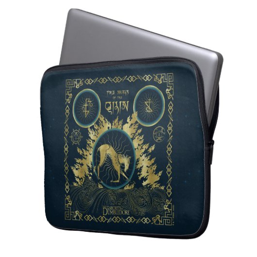 Der Spaziergang durch das goldene Qilin-Wasserband Laptopschutzhülle (Vorderseite Links)