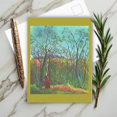 Der Spaziergang durch den Wald von Henri Rousseau Postkarte