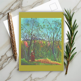 Der Spaziergang durch den Wald von Henri Rousseau Postkarte