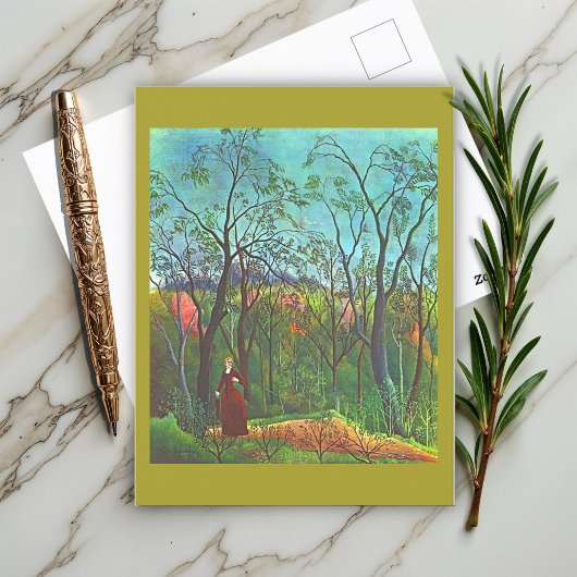 Der Spaziergang durch den Wald von Henri Rousseau Postkarte