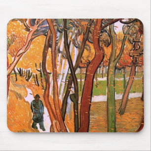 Der Spaziergang: Fallende Blätter von Vincent van  Mousepad
