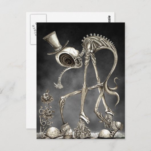 Der Spaziergang im Hintergrund Postkarte (Vorne/Hinten)