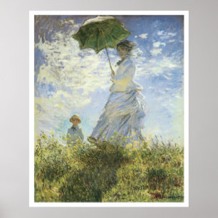 Der Spaziergang, Lady mit Sonnenschirm, 1875 Claud Poster
