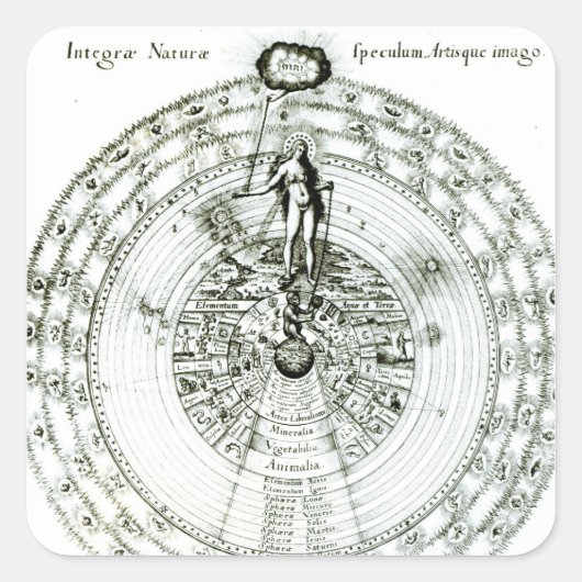 Der Spiegel der Natur als Ganzes, ein Gefallen an  Quadratischer Aufkleber (Vorderseite)
