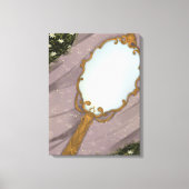 Der Spiegel I - Ein goldener Spiegel im Gras Leinwanddruck (Vorderseite)