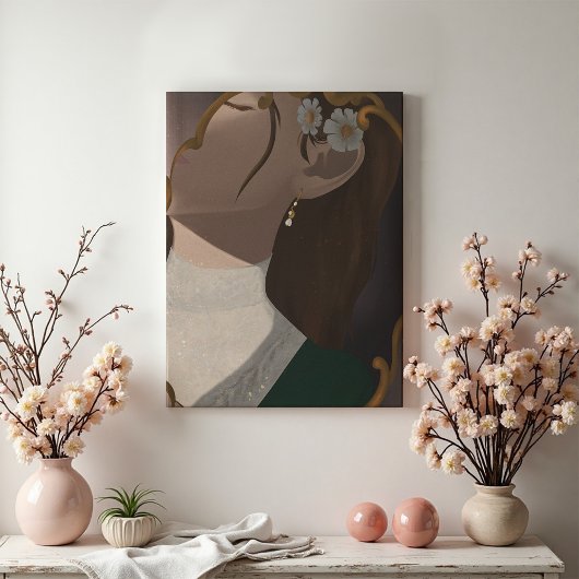 Der Spiegel III - Ein Mädchen, das zur Hälfte vers Leinwanddruck