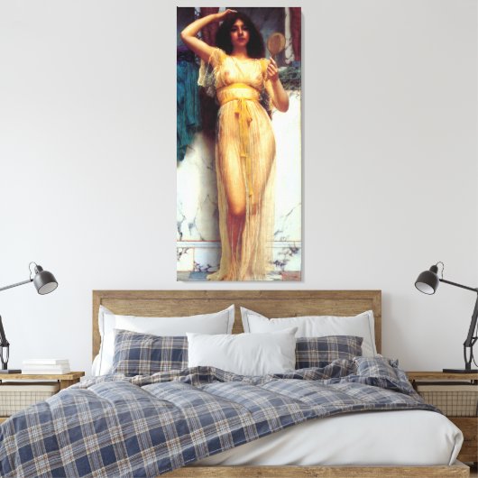 Der Spiegel ~ John William Godward Leinwanddruck (Insitu (Schlafzimmer))