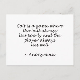Der Spieler liegt gut im Golfdesign Postkarte