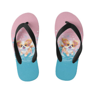 Der spielerische Papillon Pup: Splash of Pink and Kinderbadesandalen