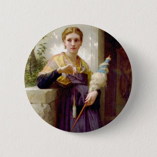 Der Spinner, William-Adolphe Bouguereau Button (Vorderseite)