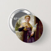 Der Spinner, William-Adolphe Bouguereau Button (Vorne & Hinten)