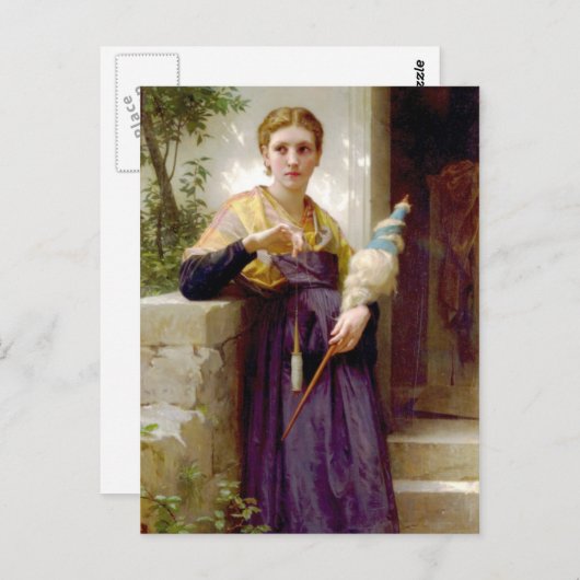 Der Spinner, William-Adolphe Bouguereau Postkarte (Vorne/Hinten)