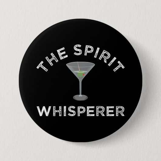 Der Spirit Whisperer Funny Barkeeper Button (Vorderseite)