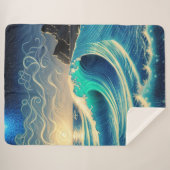 Der Splendor einer blauen Welle Sherpadecke (Vorderseite (Horizontal))