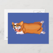 Der Sploot von Corgi Postkarte (Vorne/Hinten)