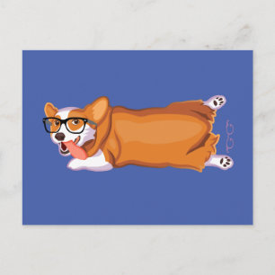 Der Sploot von Corgi Postkarte