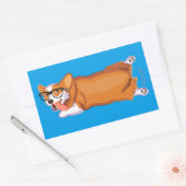 Der Sploot von Corgi Rechteckiger Aufkleber (Umschlag)