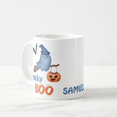 Der Spooky Boo Trick oder Treat Halloween Kaffeetasse (Vorderseite Links)